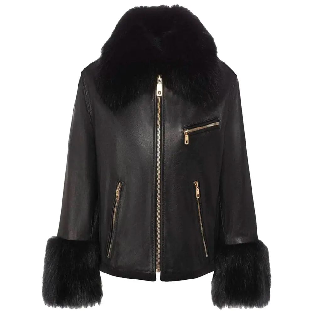 Dolce &amp; Gabbana Black Leather Di Lambskin Jackets &amp; Coats