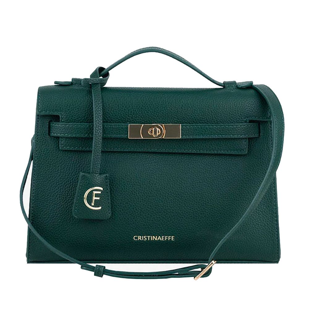 CRISTINAEFFE Green Faux Leather Crossbody Bag