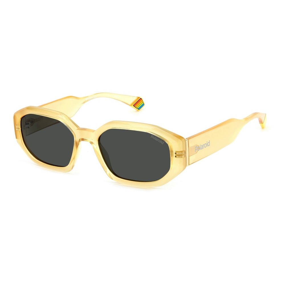 Polaroid Gelbe Metall-Sonnenbrille