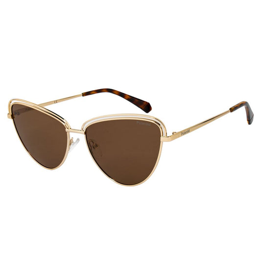 Polaroid Goldene Metall-Sonnenbrille