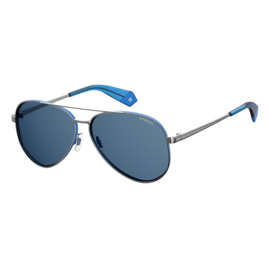 Polaroid Blaue Metall-Sonnenbrille