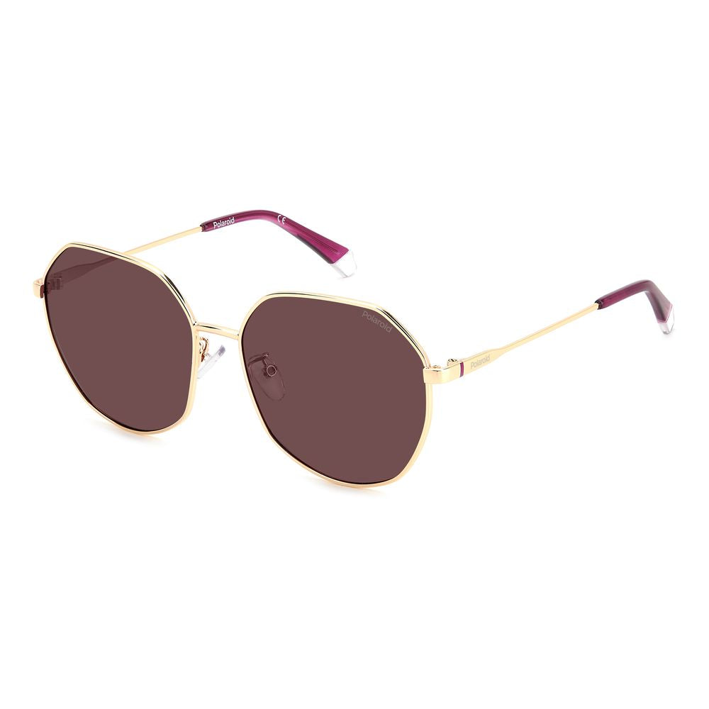 Polaroid Goldene Metall-Sonnenbrille