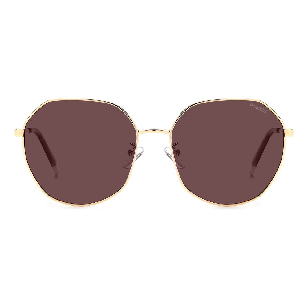 Polaroid Goldene Metall-Sonnenbrille