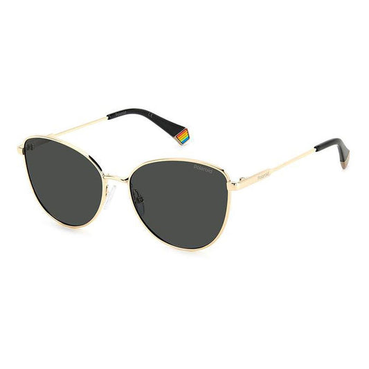 Polaroid Goldene Metall-Sonnenbrille