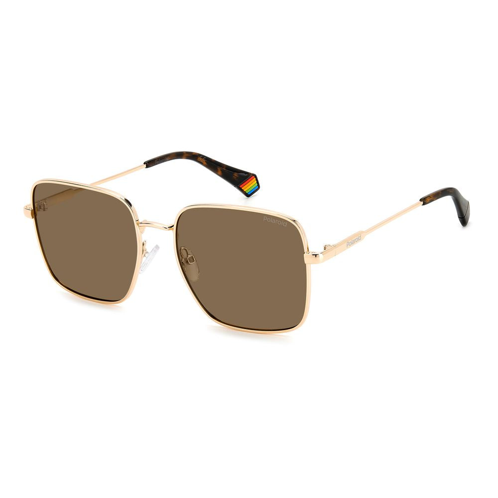 Polaroid Goldene Metall-Sonnenbrille