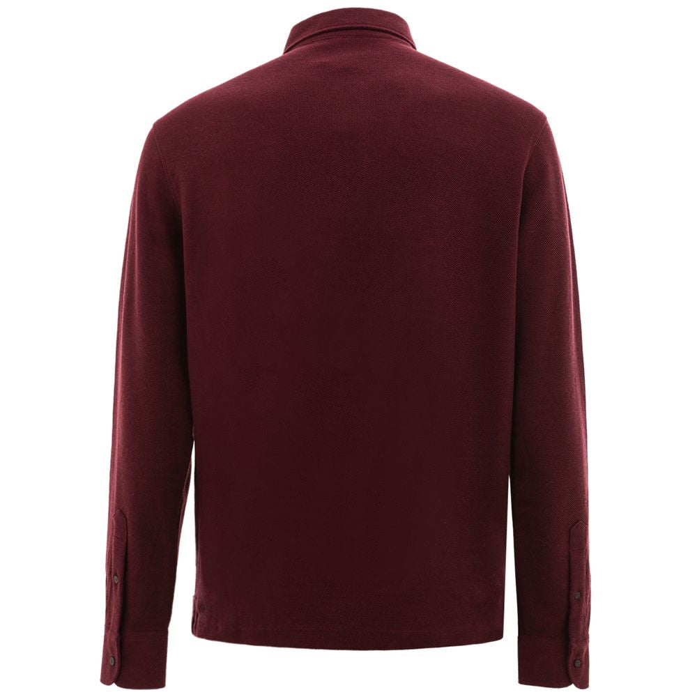 Corneliani Bordeaux cotton polo shirt