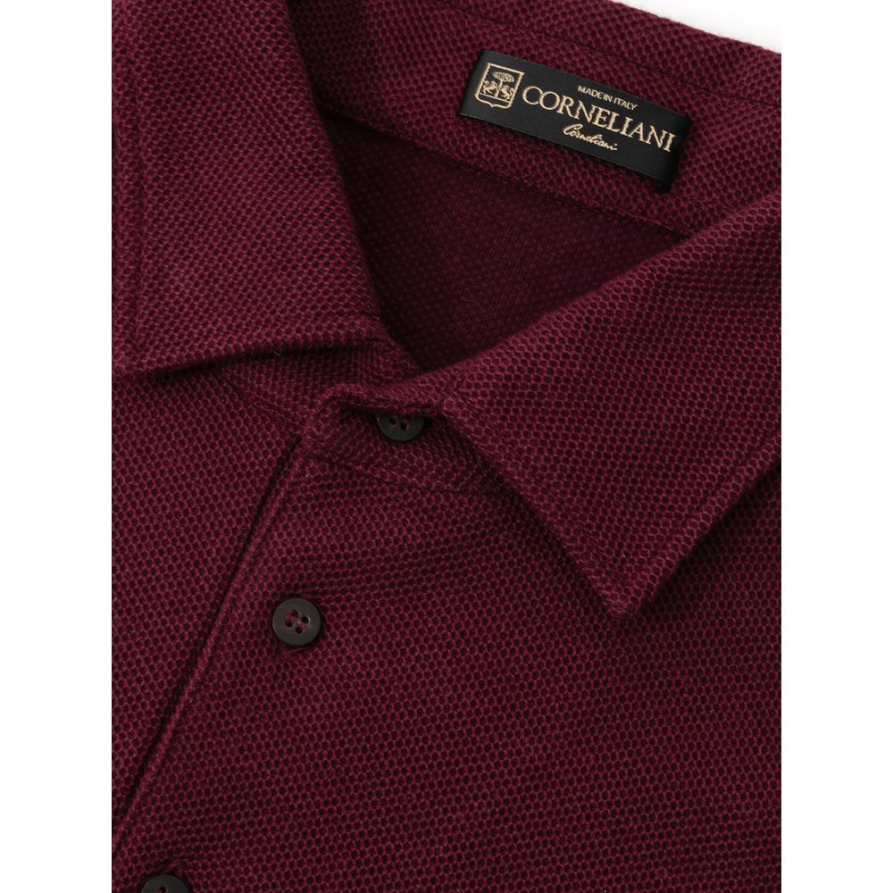 Corneliani Bordeaux cotton polo shirt