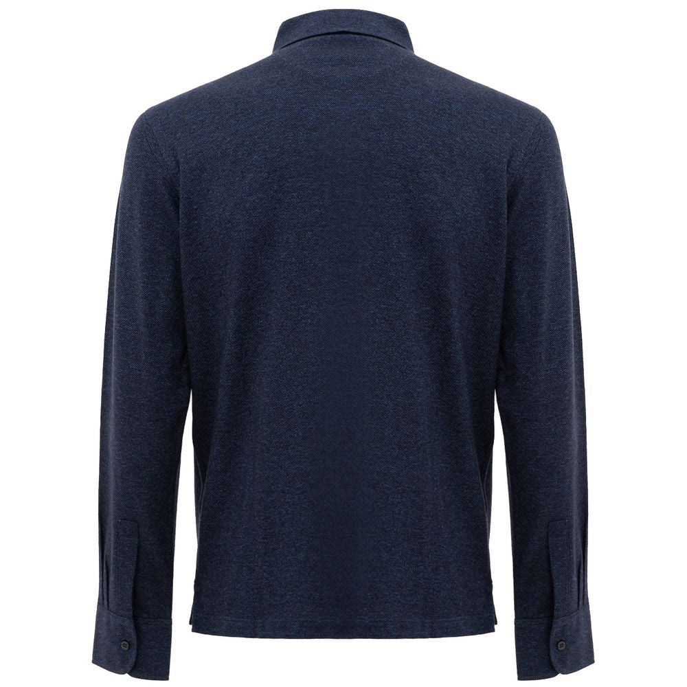 Corneliani Blue Cotton Polo Shirt