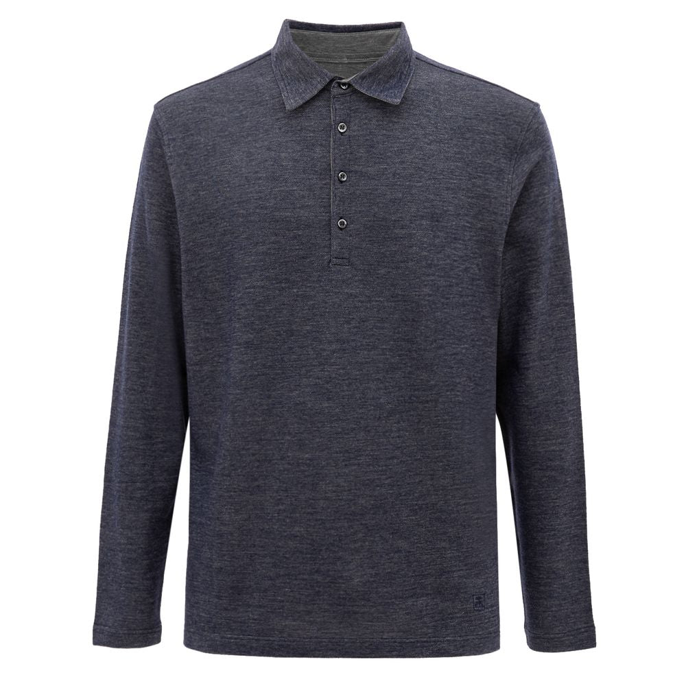 Corneliani polo shirt in blue wool