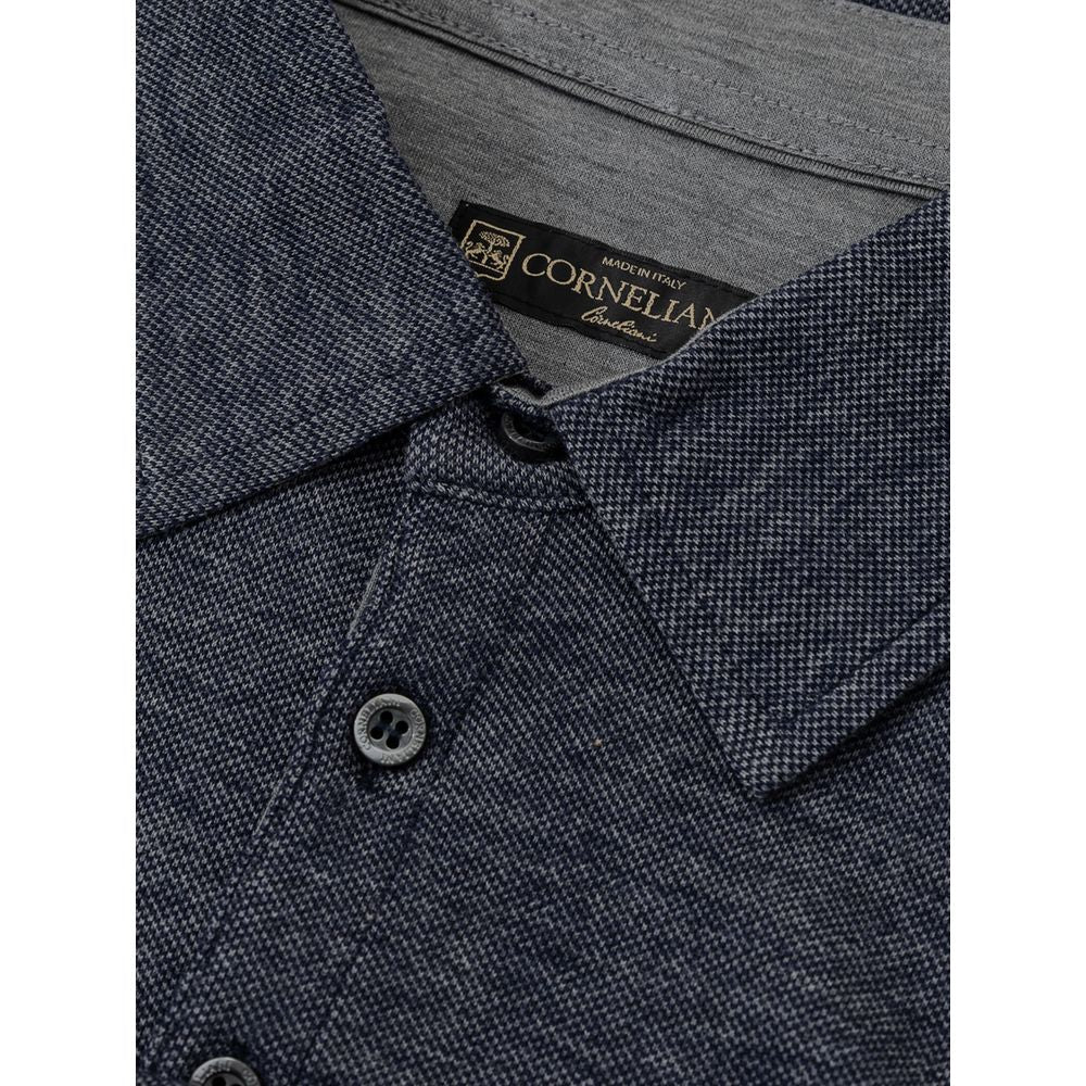 Corneliani polo shirt in blue wool