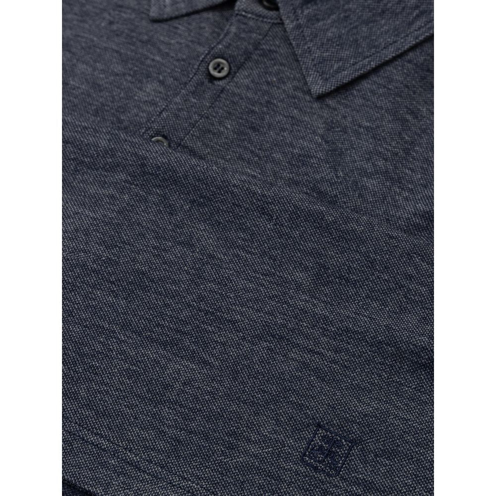 Corneliani polo shirt in blue wool