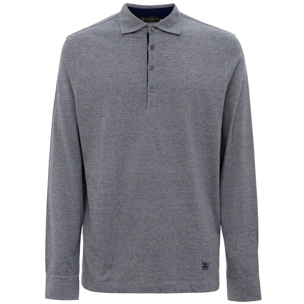 Corneliani Gray Cotton Polo Shirt