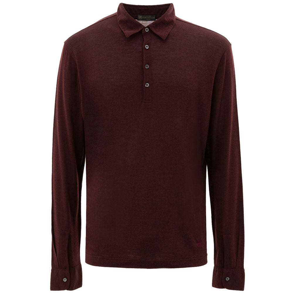 Corneliani Bordeaux wool polo shirt