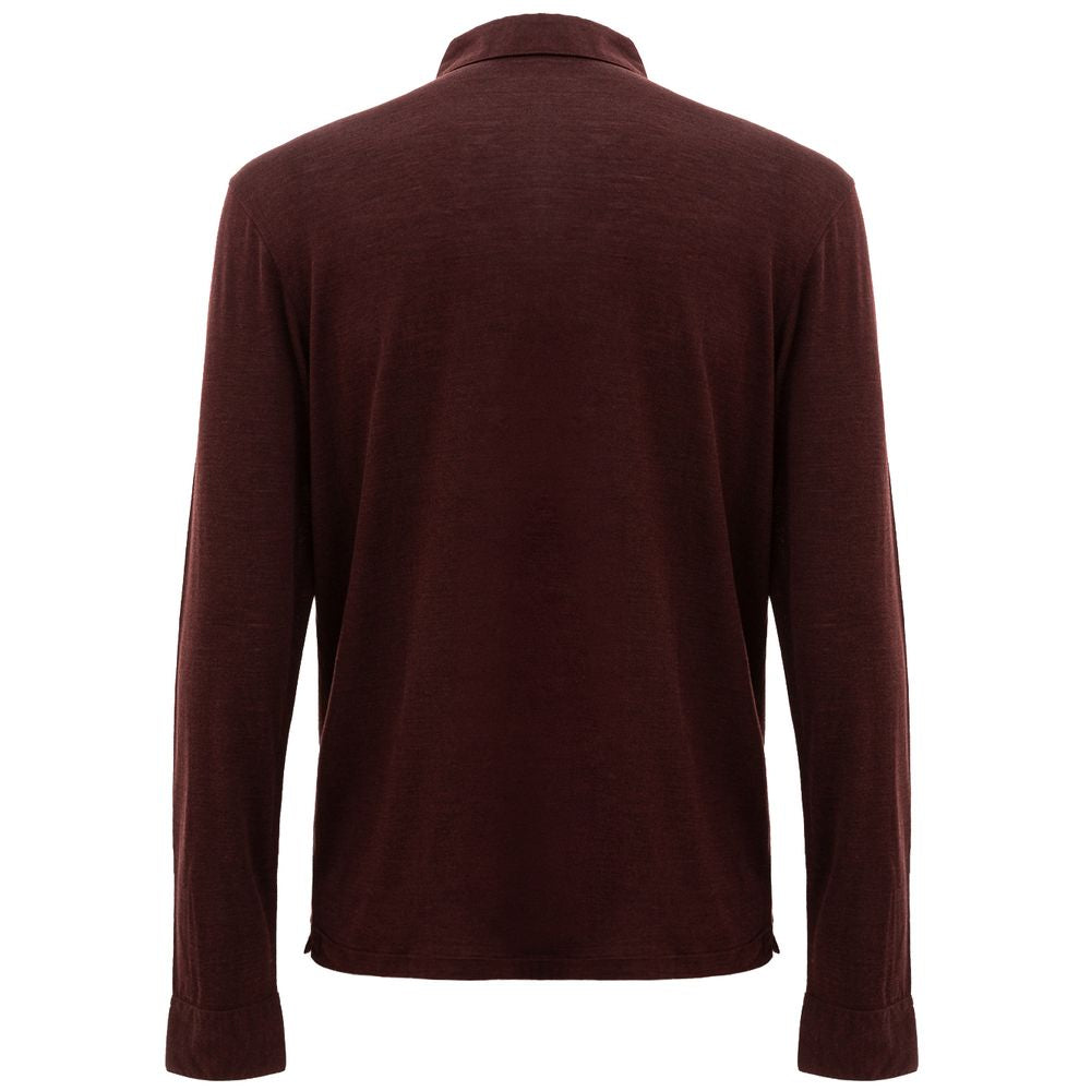 Corneliani Bordeaux wool polo shirt