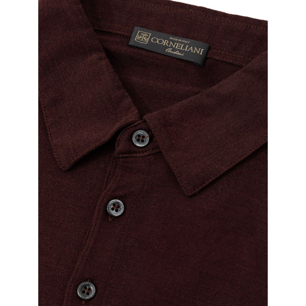 Corneliani Bordeaux wool polo shirt