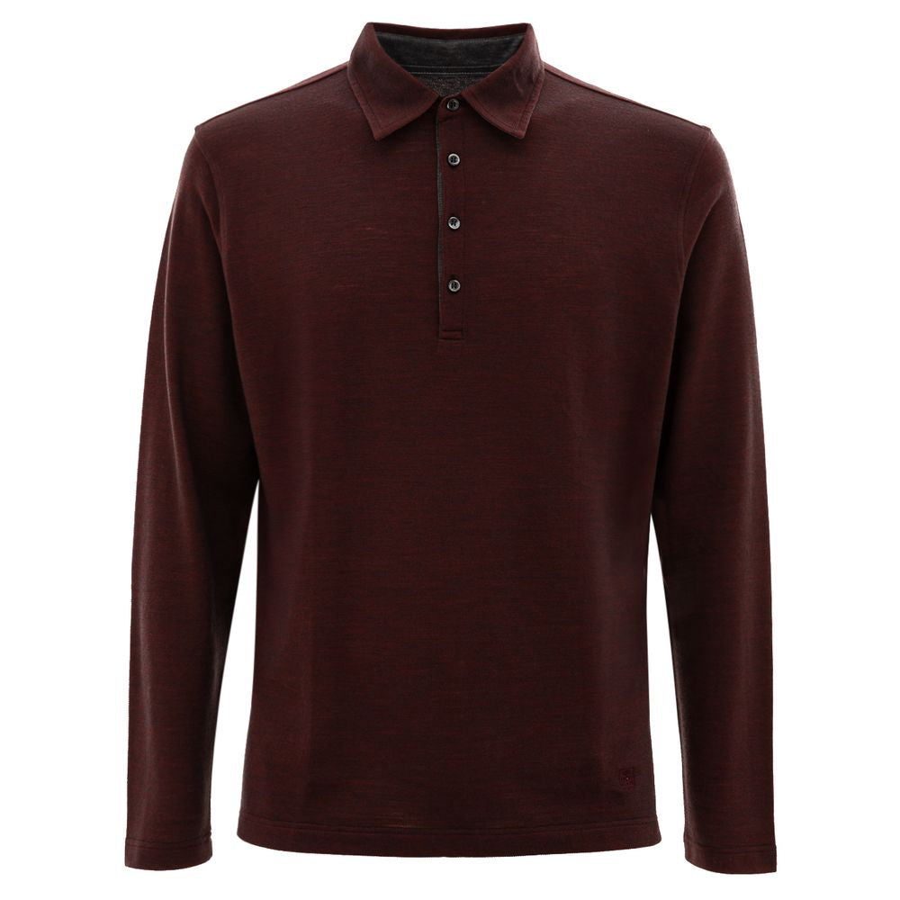 Corneliani Bordeaux wool polo shirt