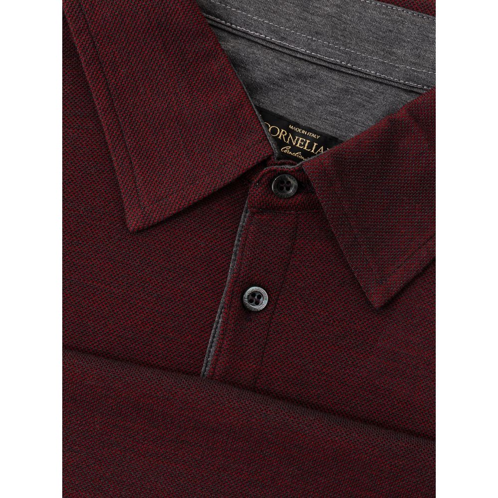 Corneliani Bordeaux wool polo shirt