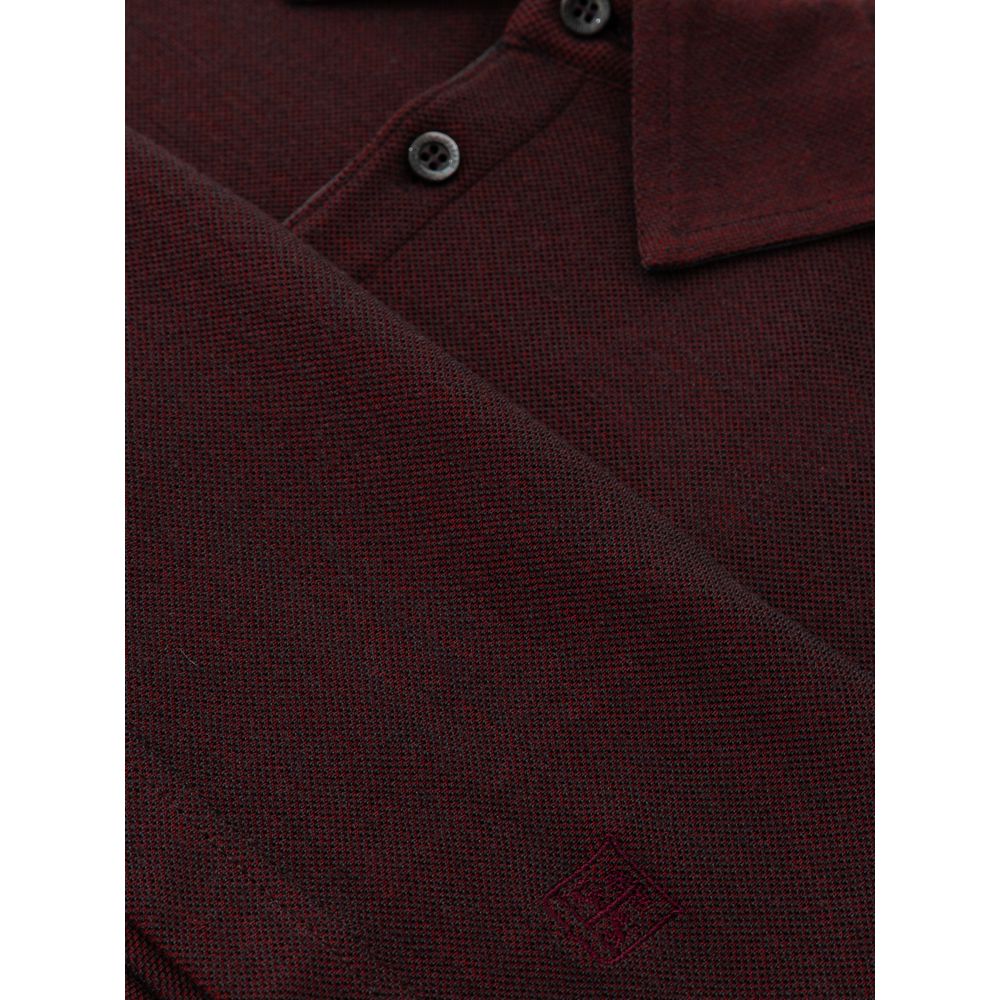 Corneliani Bordeaux wool polo shirt