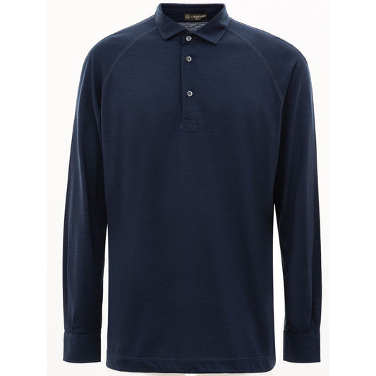 Corneliani polo shirt in blue virgin wool