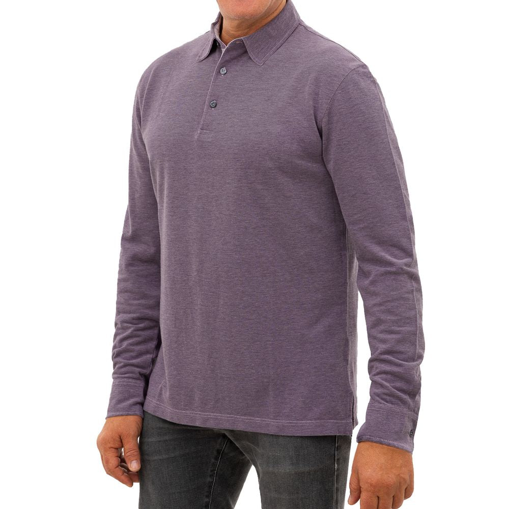 Corneliani purple cotton polo shirt