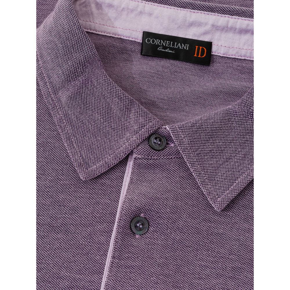 Corneliani purple cotton polo shirt