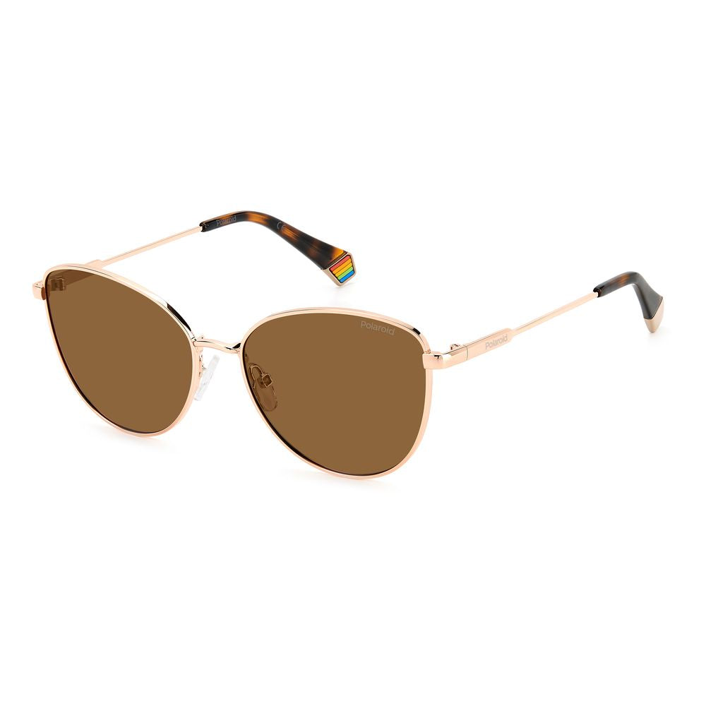 Polaroid Goldene Metall-Sonnenbrille