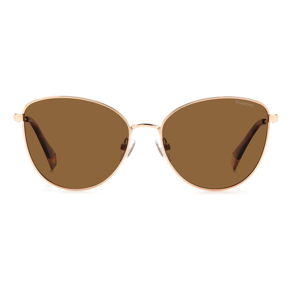 Polaroid Goldene Metall-Sonnenbrille