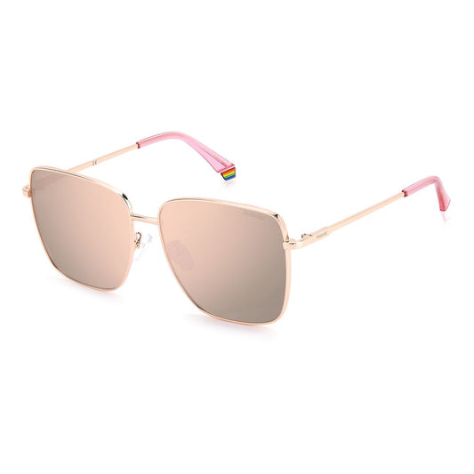 Polaroid Goldene Metall-Sonnenbrille