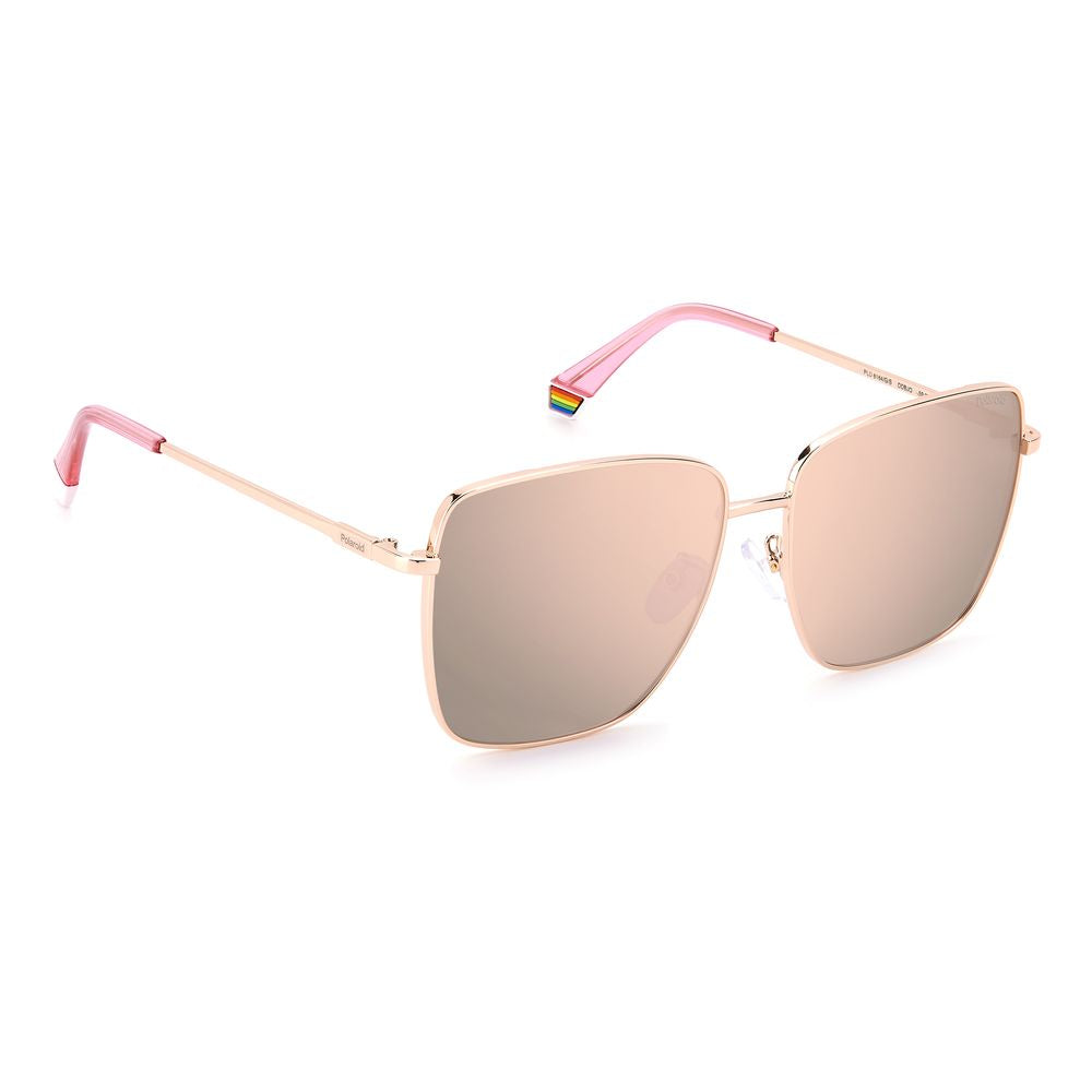 Polaroid Goldene Metall-Sonnenbrille