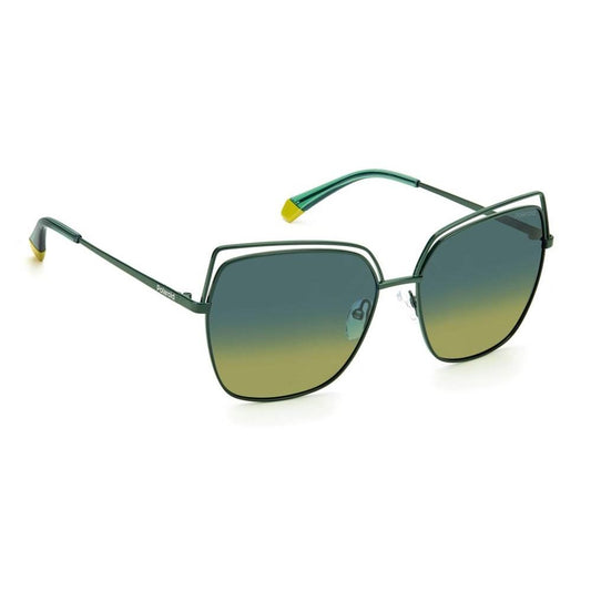 Polaroid Grüne Metall-Sonnenbrille