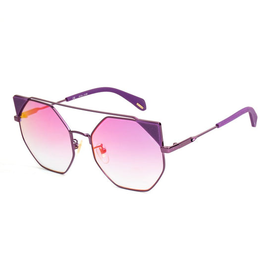 Police Lila Metall-Sonnenbrille