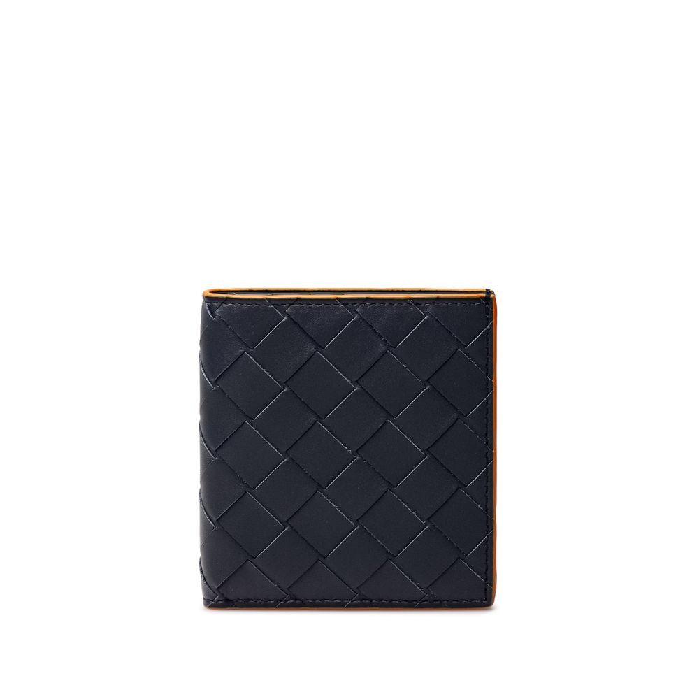 Bottega Veneta Marineblaues Leder Portemonnaie