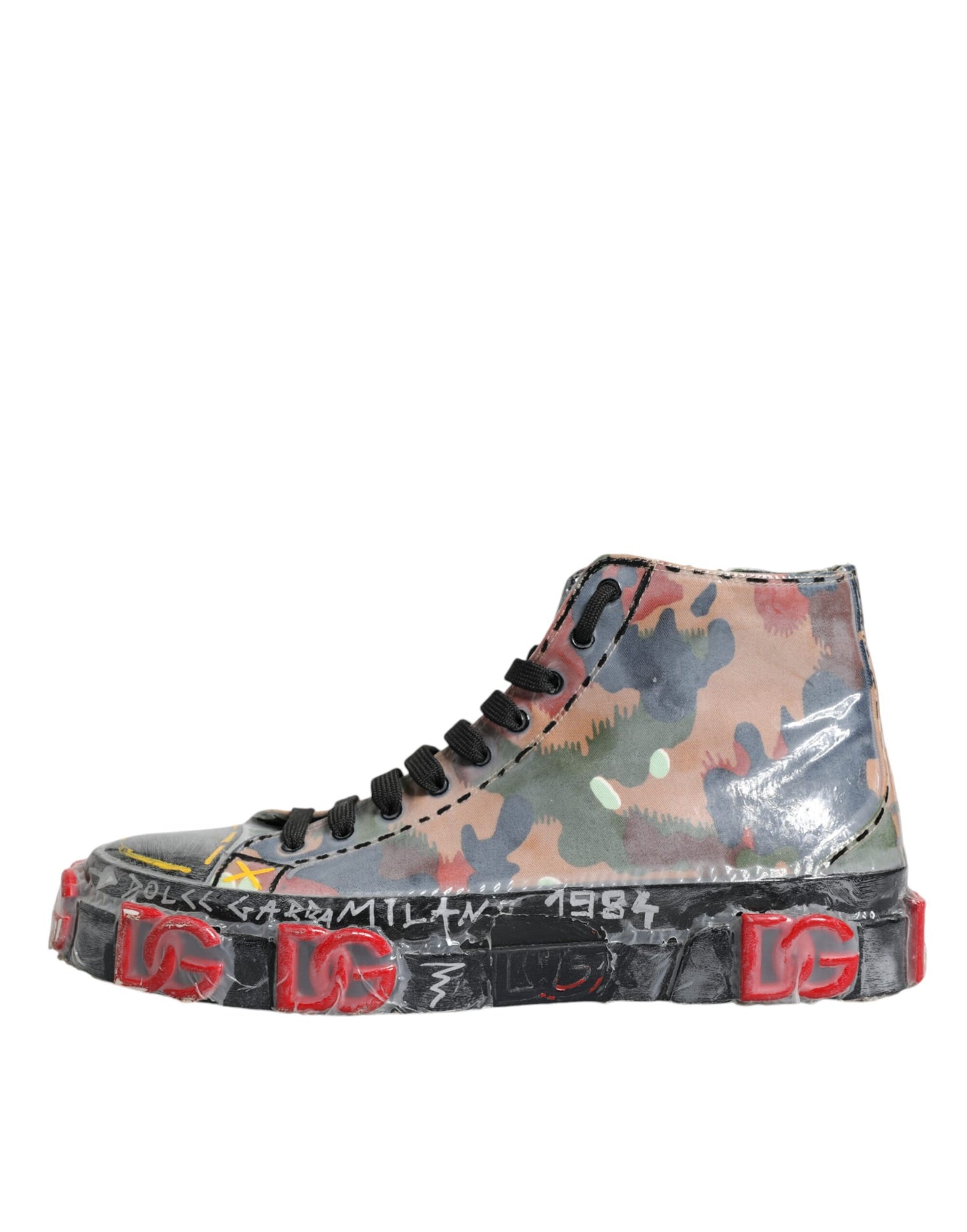 Dolce & Gabbana Multicolor Camouflage High Top Sneakers Shoes