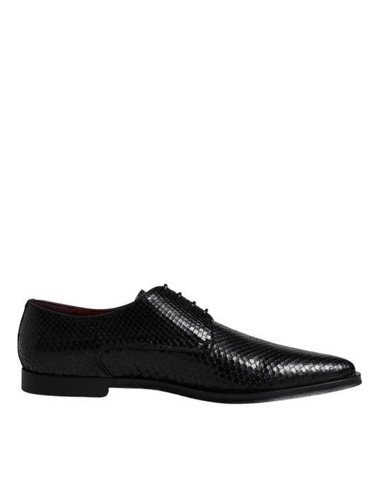 Dolce & Gabbana Black Leather Derby Formal Dress Shoes