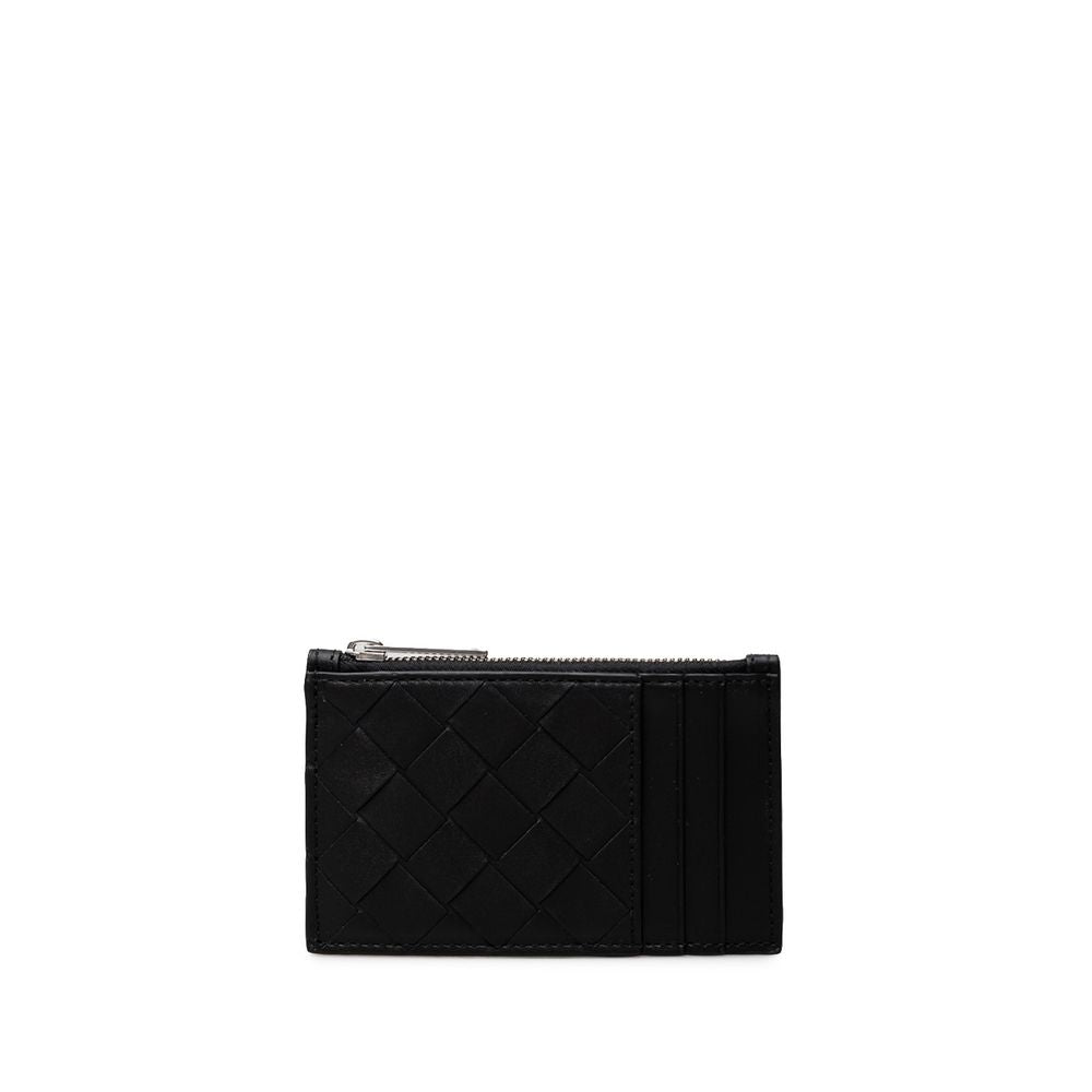 Bottega Veneta Schwarzes Leder Portemonnaie