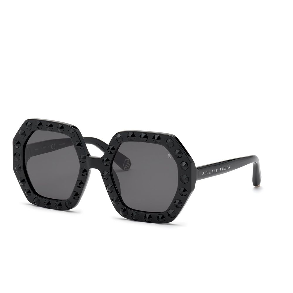 Philipp Plein Schwarze Acetat-Sonnenbrille