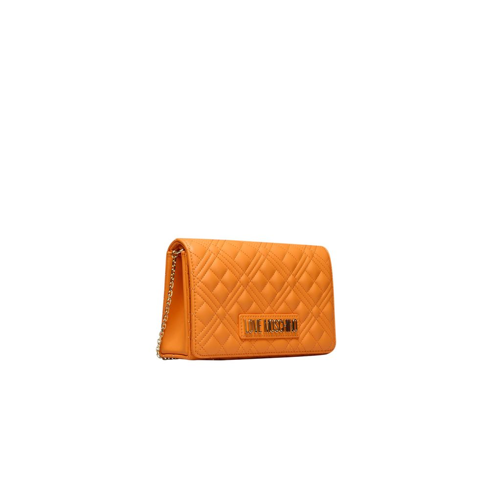 Love Moschino Orangefarbene Polyethylen-Kreuztasche