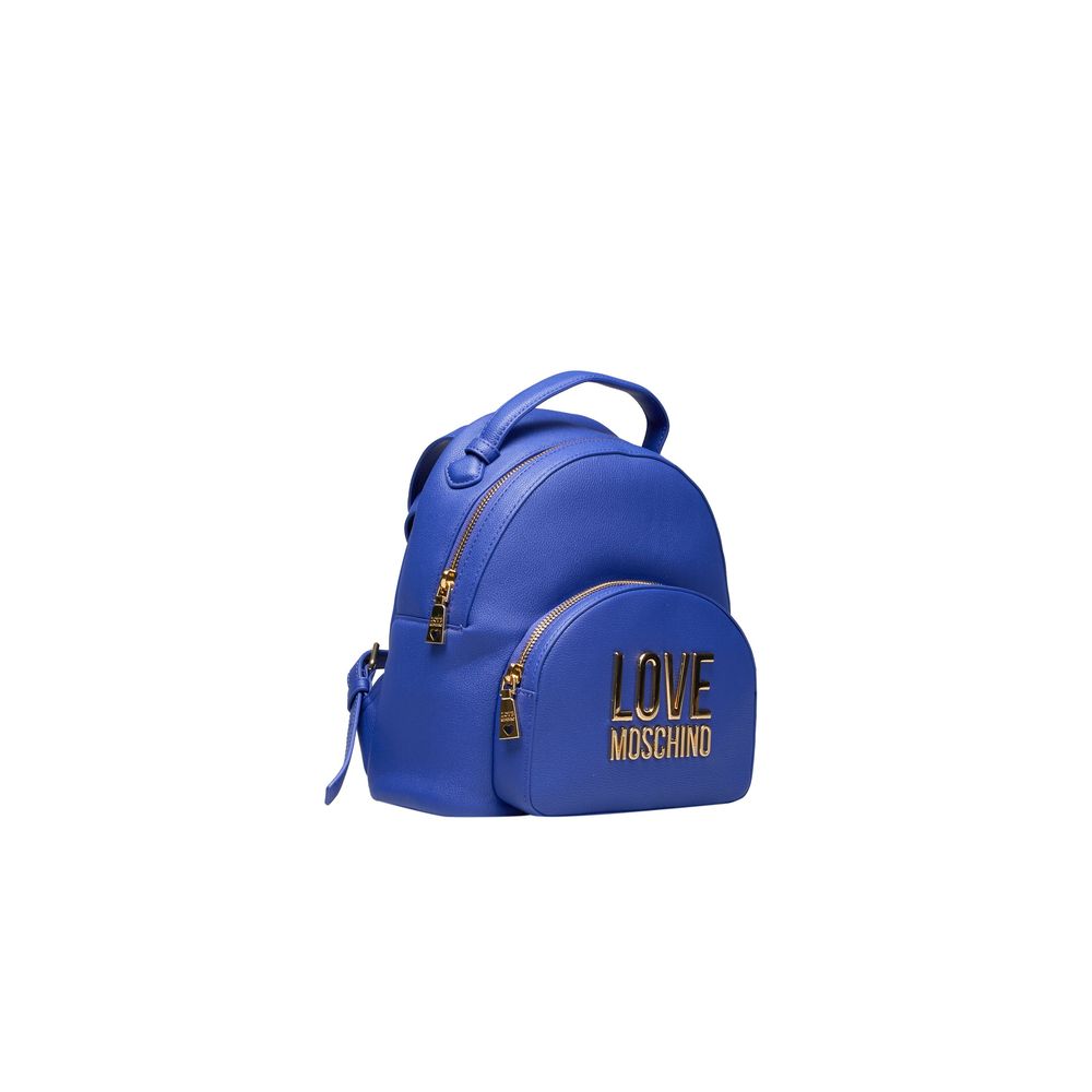 Love Moschino Blauer Polyethylen-Rucksack für Frauen