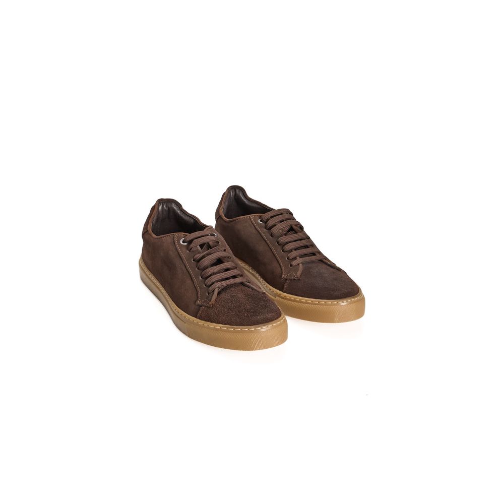 Roberto Pepe Luxury Brauner Kalbsleder-Sneaker