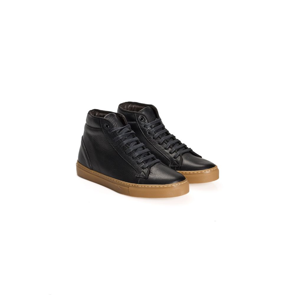 Roberto Pepe Luxury Sneaker aus schwarzem Kalbsleder