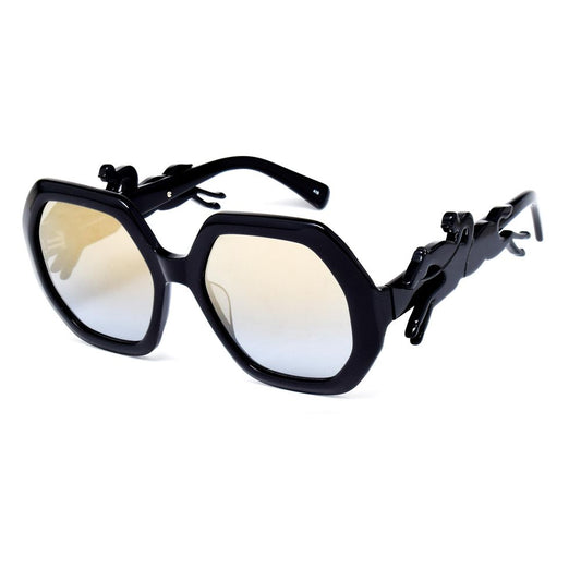 Longchamp Schwarze Acetat-Sonnenbrille