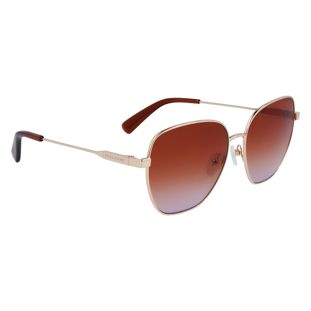 Longchamp Goldene Metall-Sonnenbrille