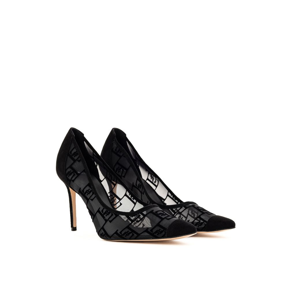 Elisabetta Franchi Schwarze Nylonpumpe