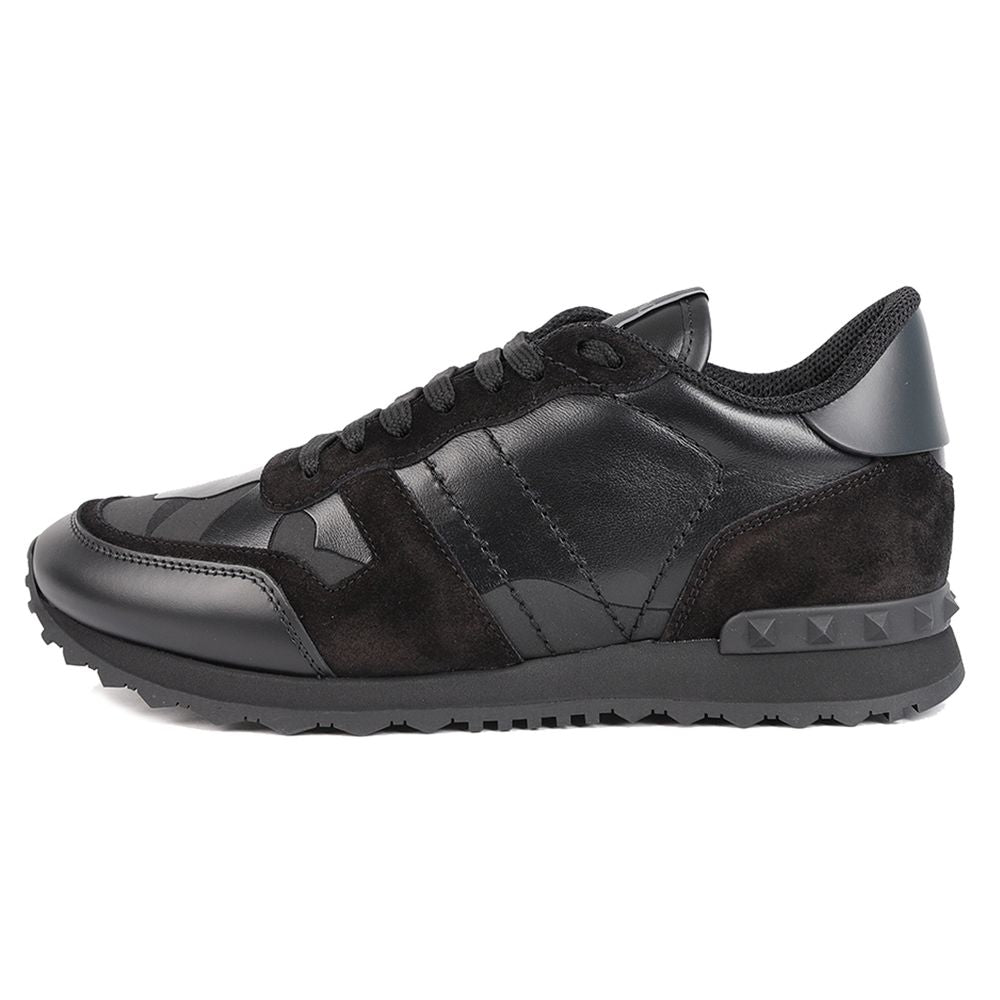 Valentino Garavani Schwarzes Kalbsleder Herren Sneaker