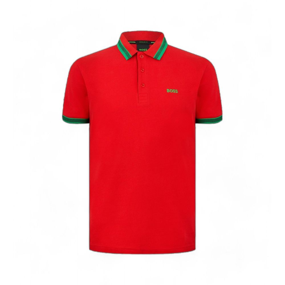 Hugo Boss Rotes Baumwoll-Poloshirt