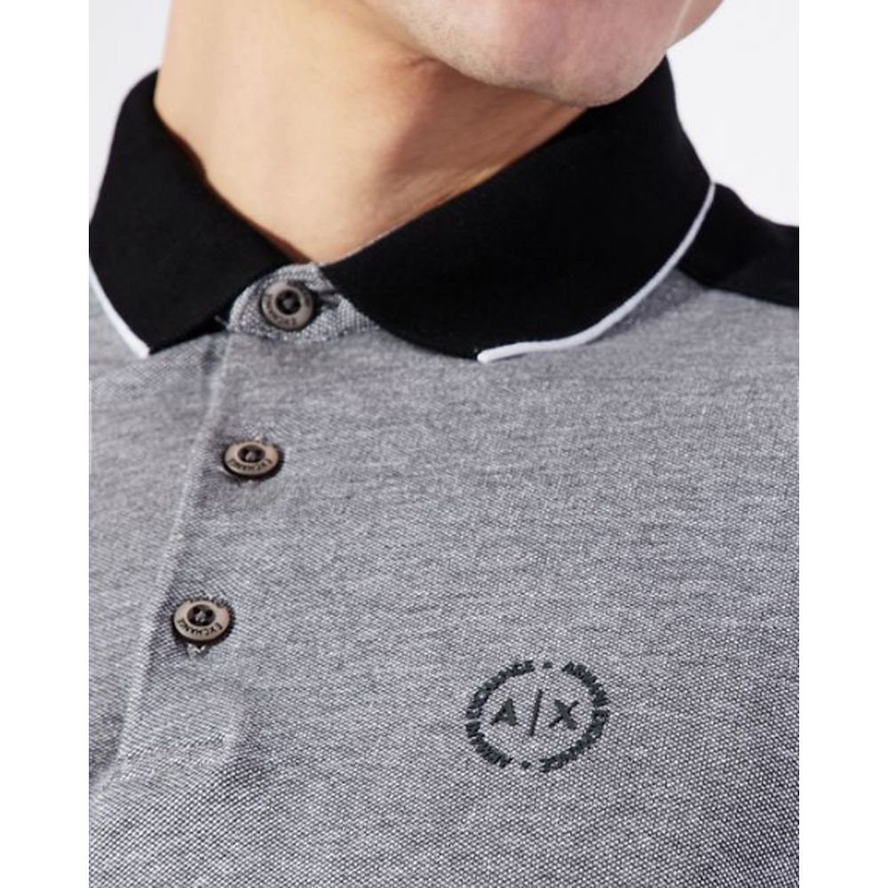 Armani Exchange Schwarzes Baumwoll-Poloshirt