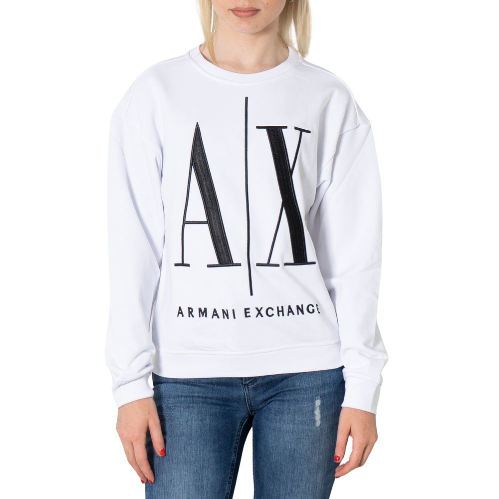 Armani Exchange Weißer Baumwollpullover