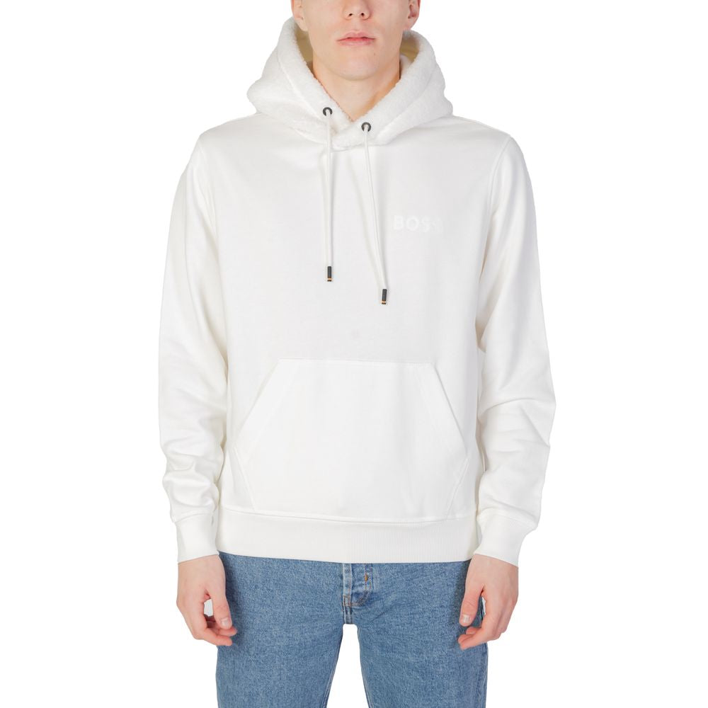 Hugo Boss Cremefarbener Baumwollpullover