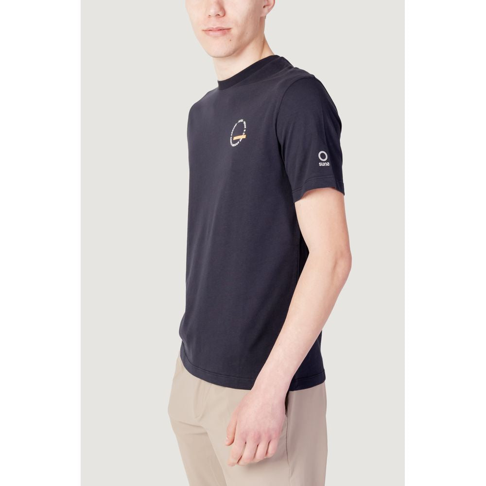 Suns T-Shirt aus blauer Baumwolle