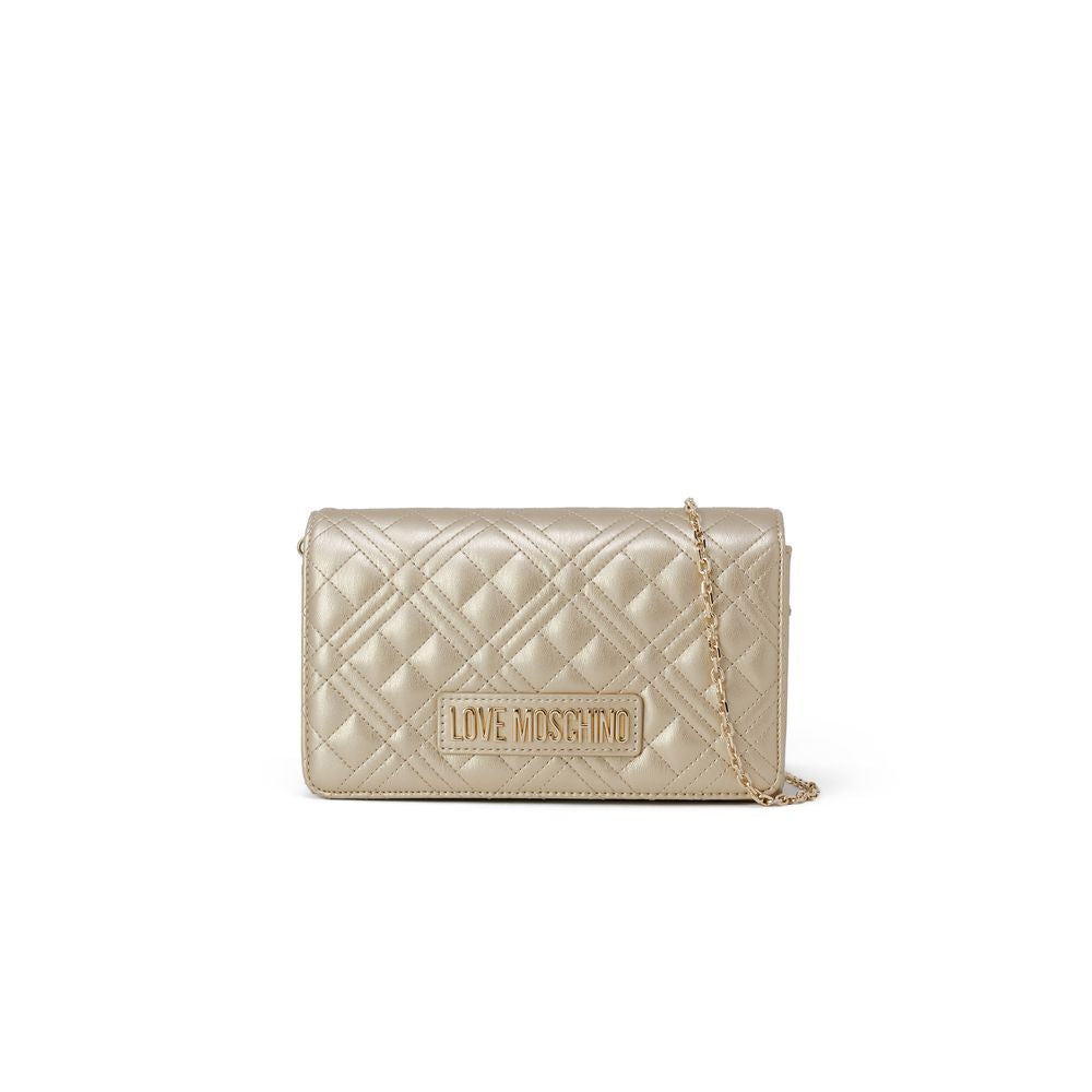 Love Moschino Goldene Polyethylen-Handtasche